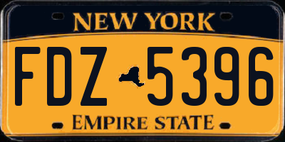 NY license plate FDZ5396