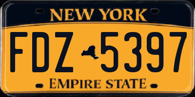 NY license plate FDZ5397
