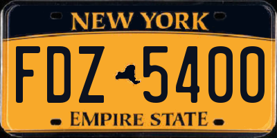 NY license plate FDZ5400