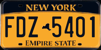 NY license plate FDZ5401