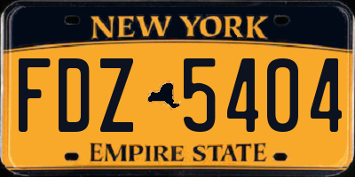 NY license plate FDZ5404