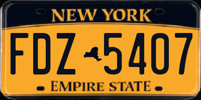 NY license plate FDZ5407