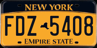 NY license plate FDZ5408
