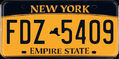 NY license plate FDZ5409