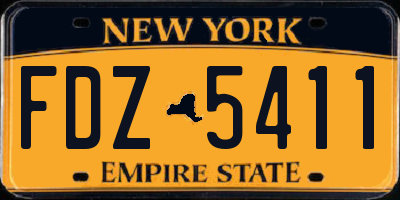 NY license plate FDZ5411