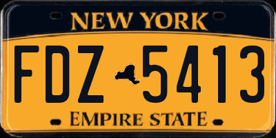 NY license plate FDZ5413