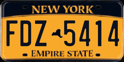 NY license plate FDZ5414
