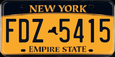 NY license plate FDZ5415