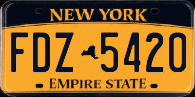 NY license plate FDZ5420