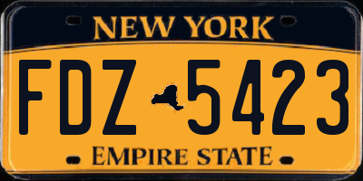 NY license plate FDZ5423
