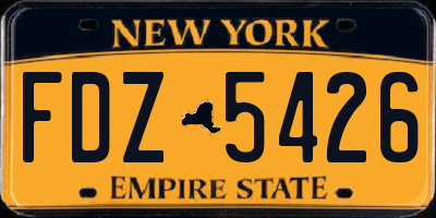 NY license plate FDZ5426