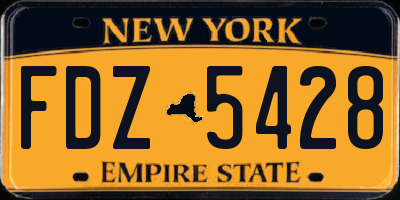 NY license plate FDZ5428