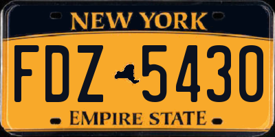 NY license plate FDZ5430
