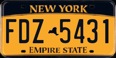 NY license plate FDZ5431