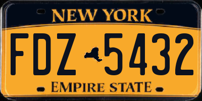 NY license plate FDZ5432