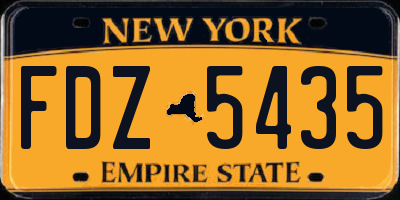NY license plate FDZ5435