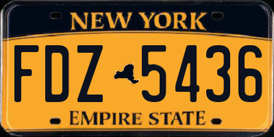 NY license plate FDZ5436