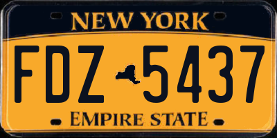 NY license plate FDZ5437