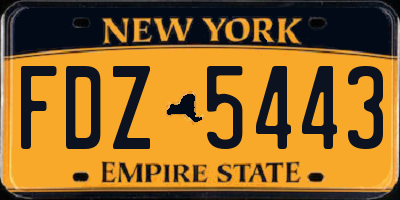 NY license plate FDZ5443