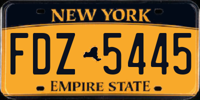 NY license plate FDZ5445