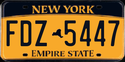 NY license plate FDZ5447