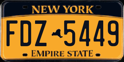 NY license plate FDZ5449