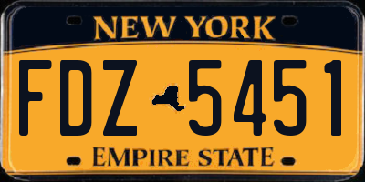 NY license plate FDZ5451