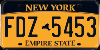 NY license plate FDZ5453