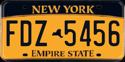 NY license plate FDZ5456