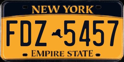 NY license plate FDZ5457