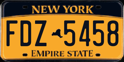 NY license plate FDZ5458