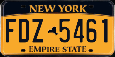 NY license plate FDZ5461