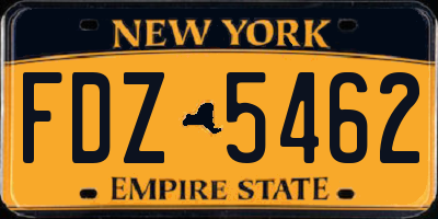 NY license plate FDZ5462