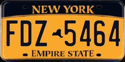 NY license plate FDZ5464