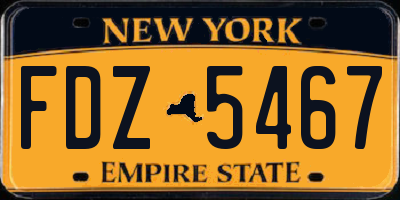 NY license plate FDZ5467