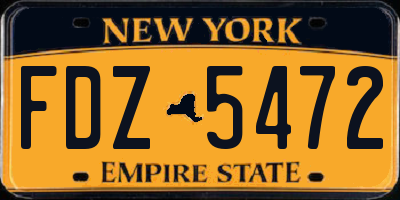 NY license plate FDZ5472
