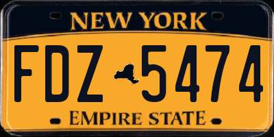 NY license plate FDZ5474
