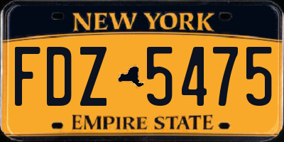 NY license plate FDZ5475