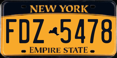 NY license plate FDZ5478