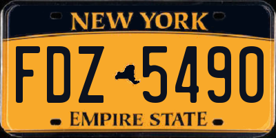 NY license plate FDZ5490