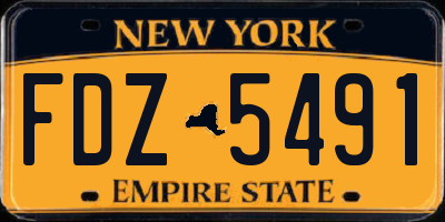 NY license plate FDZ5491