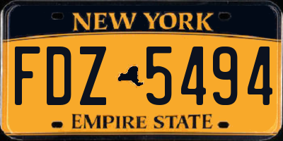 NY license plate FDZ5494