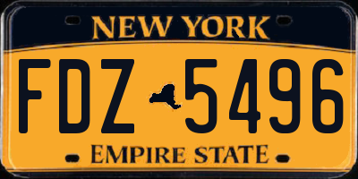 NY license plate FDZ5496