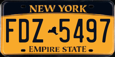NY license plate FDZ5497