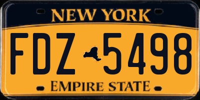 NY license plate FDZ5498