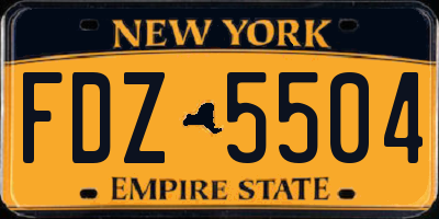NY license plate FDZ5504