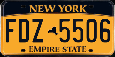 NY license plate FDZ5506