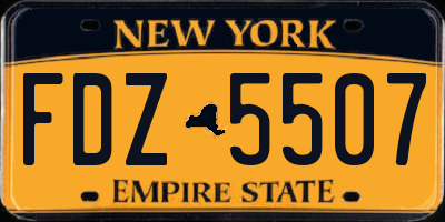 NY license plate FDZ5507
