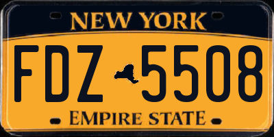 NY license plate FDZ5508