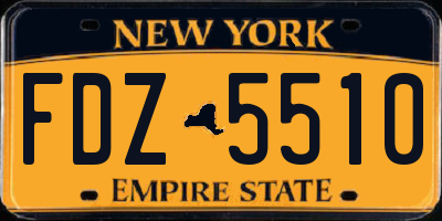 NY license plate FDZ5510